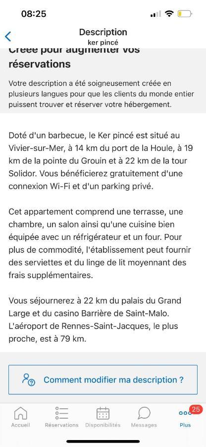 Ker Pince Lägenhet Le Vivier-sur-Mer Exteriör bild